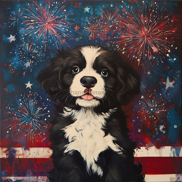 Patriotic Dog Sign, DCO-13358, Sign For Wreath, 10x10